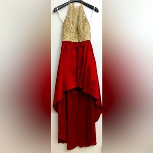 Gold and red halter dress size 11/12 by B Smart